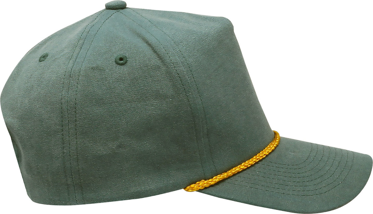 Cobra Cap Swt-2 5 Panel Stone Washed Canvas 2tone - Moss Gold Braid