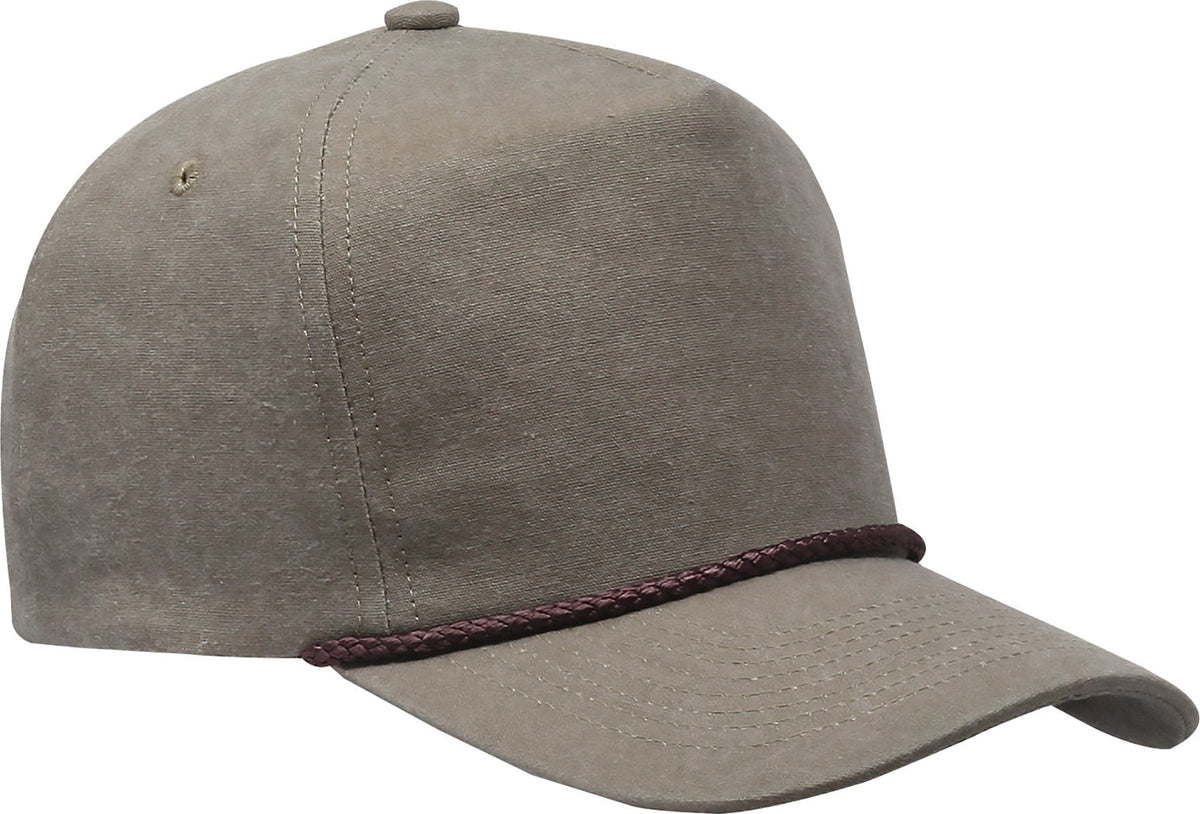 Cobra Cap Swt-2 5 Panel Stone Washed Canvas 2tone - Sand Brown Braid