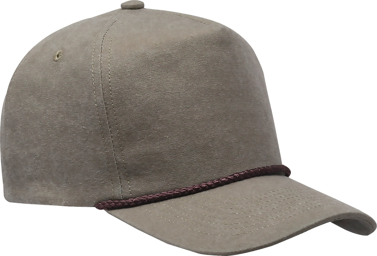 Cobra Cap Swt-2 5 Panel Stone Washed Canvas 2tone - Sand Brown Braid