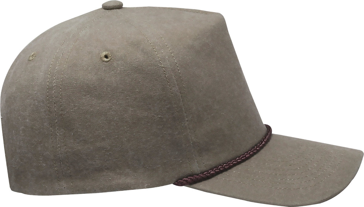 Cobra Cap Swt-2 5 Panel Stone Washed Canvas 2tone - Sand Brown Braid