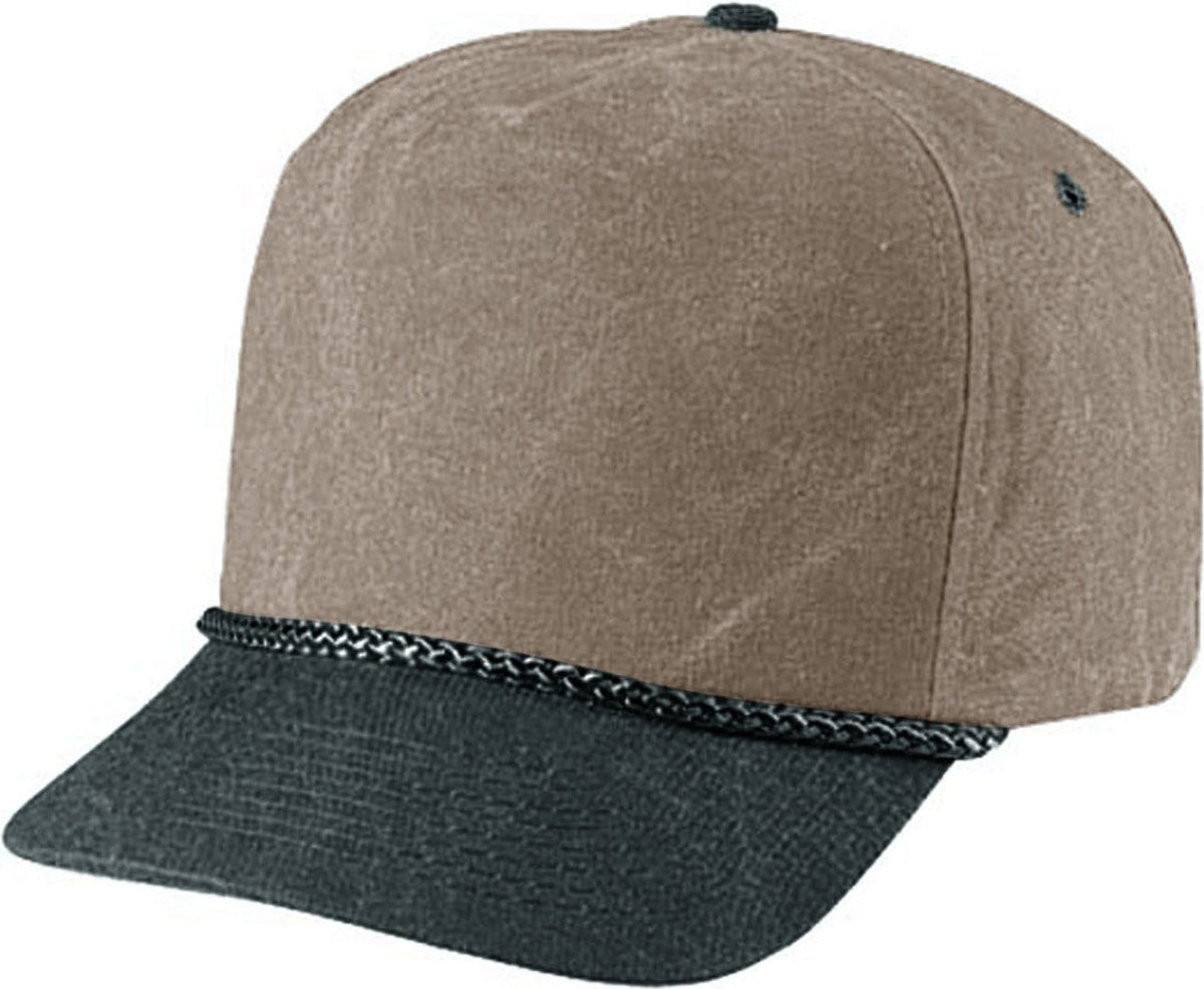 Cobra Cap Swt-2 5 Panel Stone Washed Canvas 2tone - Sand Charcoal - Sandcharcoal