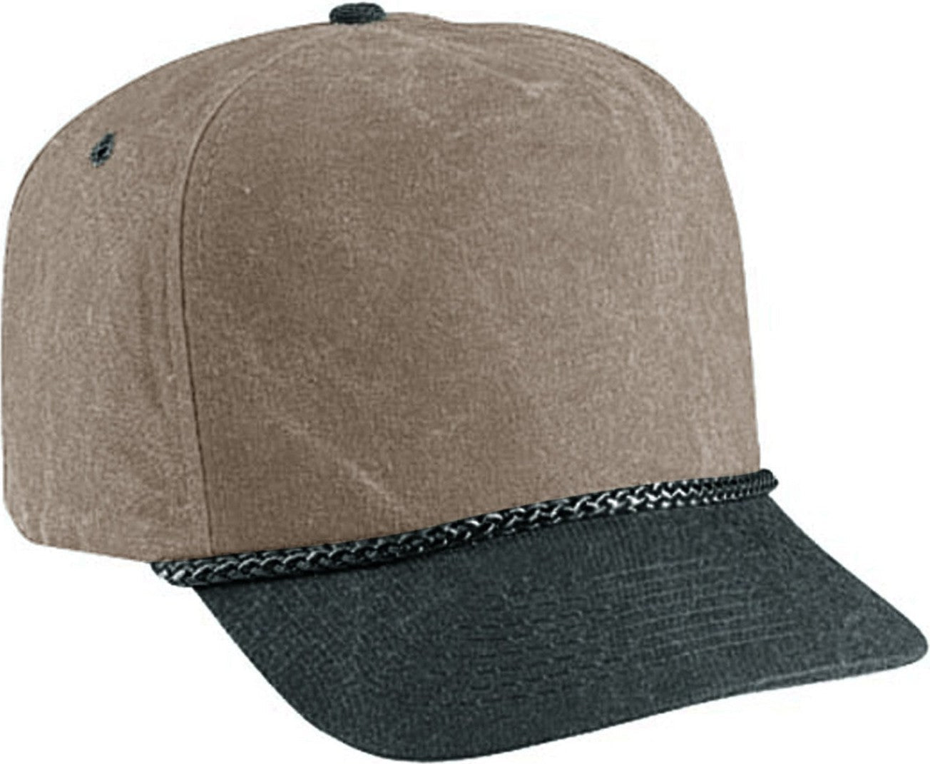 Cobra Cap Swt-2 5 Panel Stone Washed Canvas 2tone - Sand Charcoal