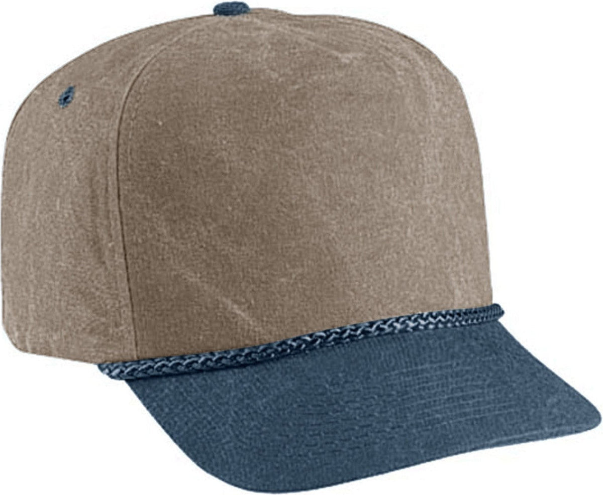 Cobra Cap Swt-2 5 Panel Stone Washed Canvas 2tone - Sand Indigo