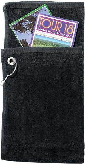 Cobra Cap T-900g Bifold Towel with Pocket - Black