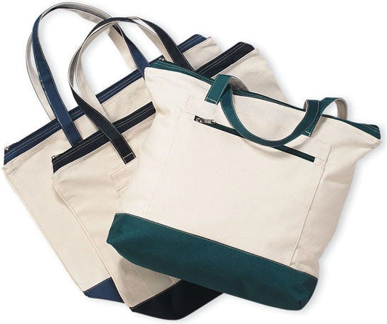 Cobra Cap Tc-z Zipper 12oz Canvas Tote - Natural Black