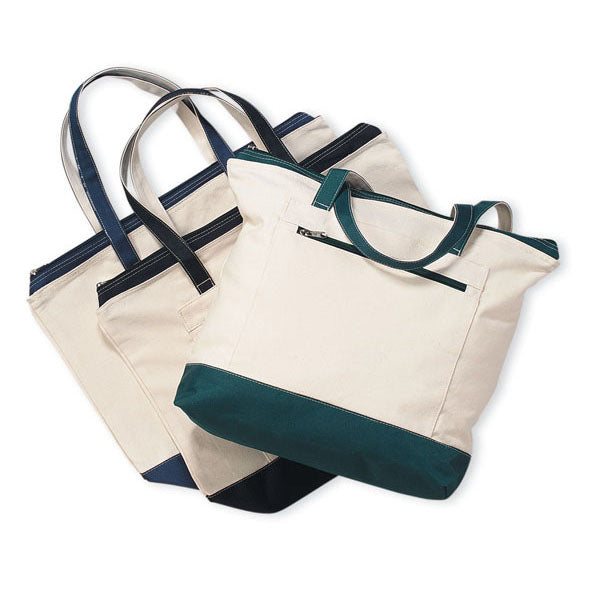 Cobra Cap Tc-z Zipper 12oz Canvas Tote - Natural Navy
