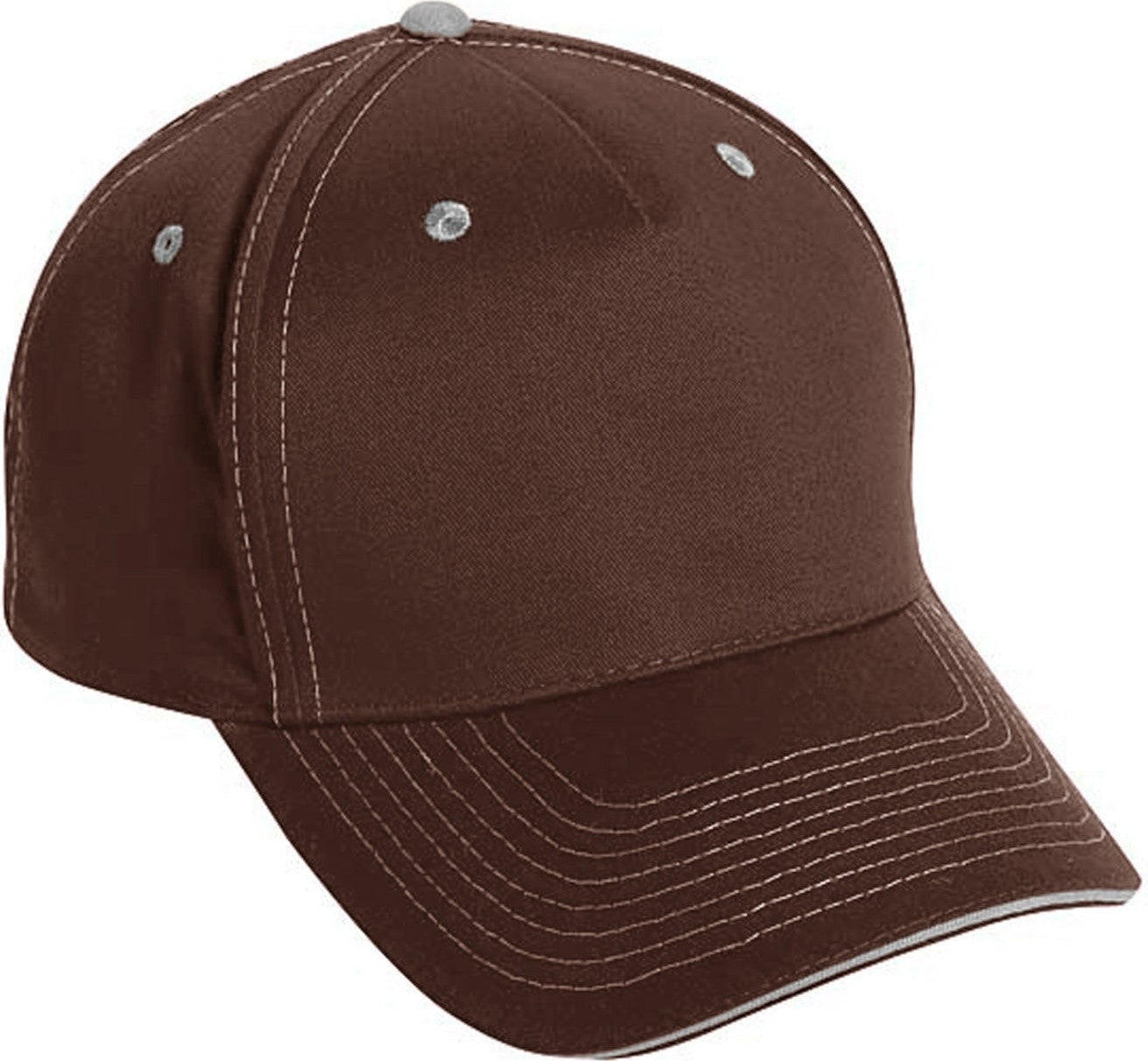 Cobra Cap Tcv-s 5 Panel Brushed Twill Sandwich - Brown Khaki