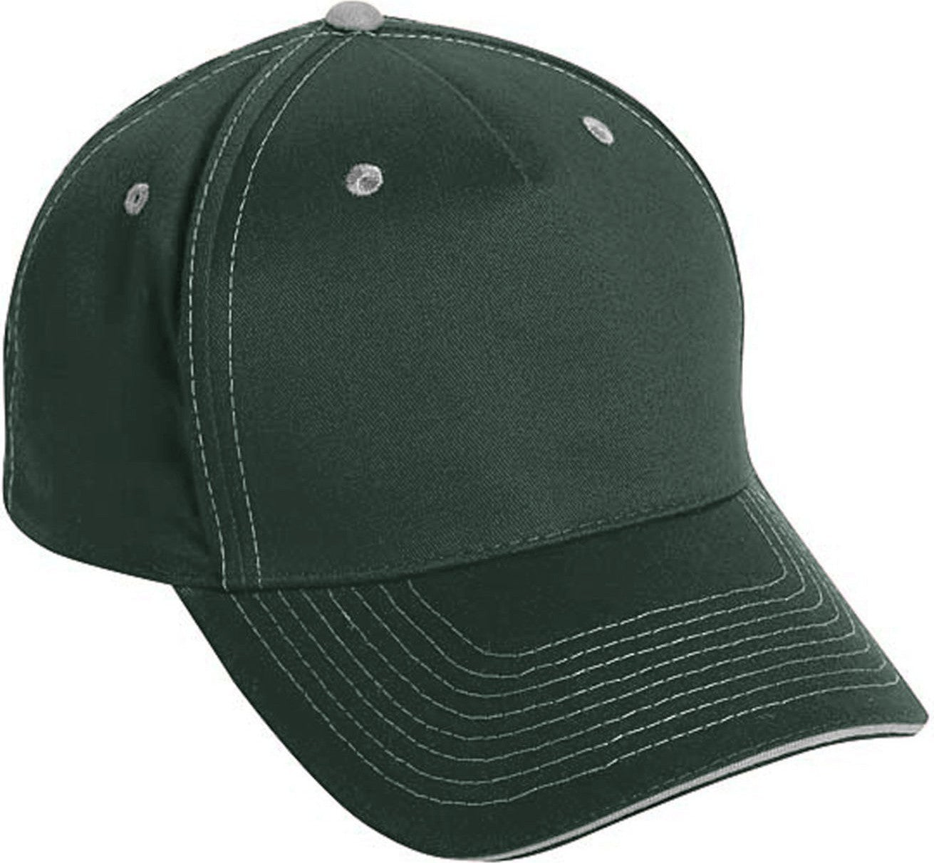 Cobra Cap Tcv-s 5 Panel Brushed Twill Sandwich - Dark Green Khaki