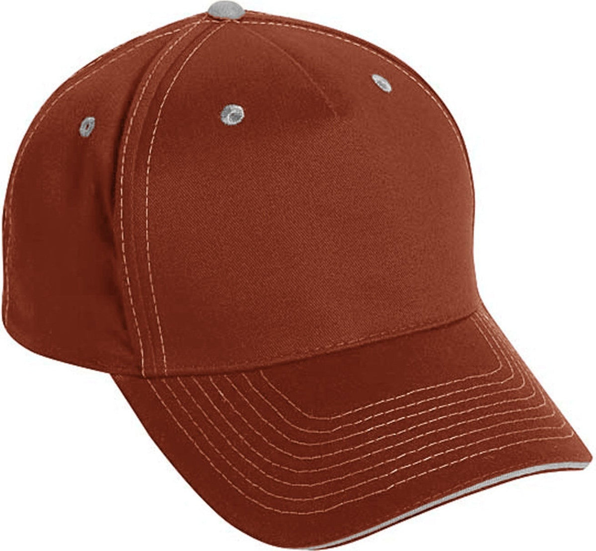Cobra Cap Tcv-s 5 Panel Brushed Twill Sandwich - Texas Orange Khaki