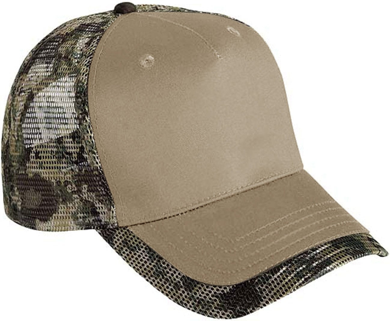 Cobra Cap Tmm-c 5 Panel Cotton Camo/mesh - Khaki Bft Camo Mesh