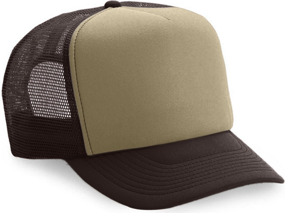 Cobra Cap Truck-5 5 Panel Trucker Foam/mesh - Beige Brown