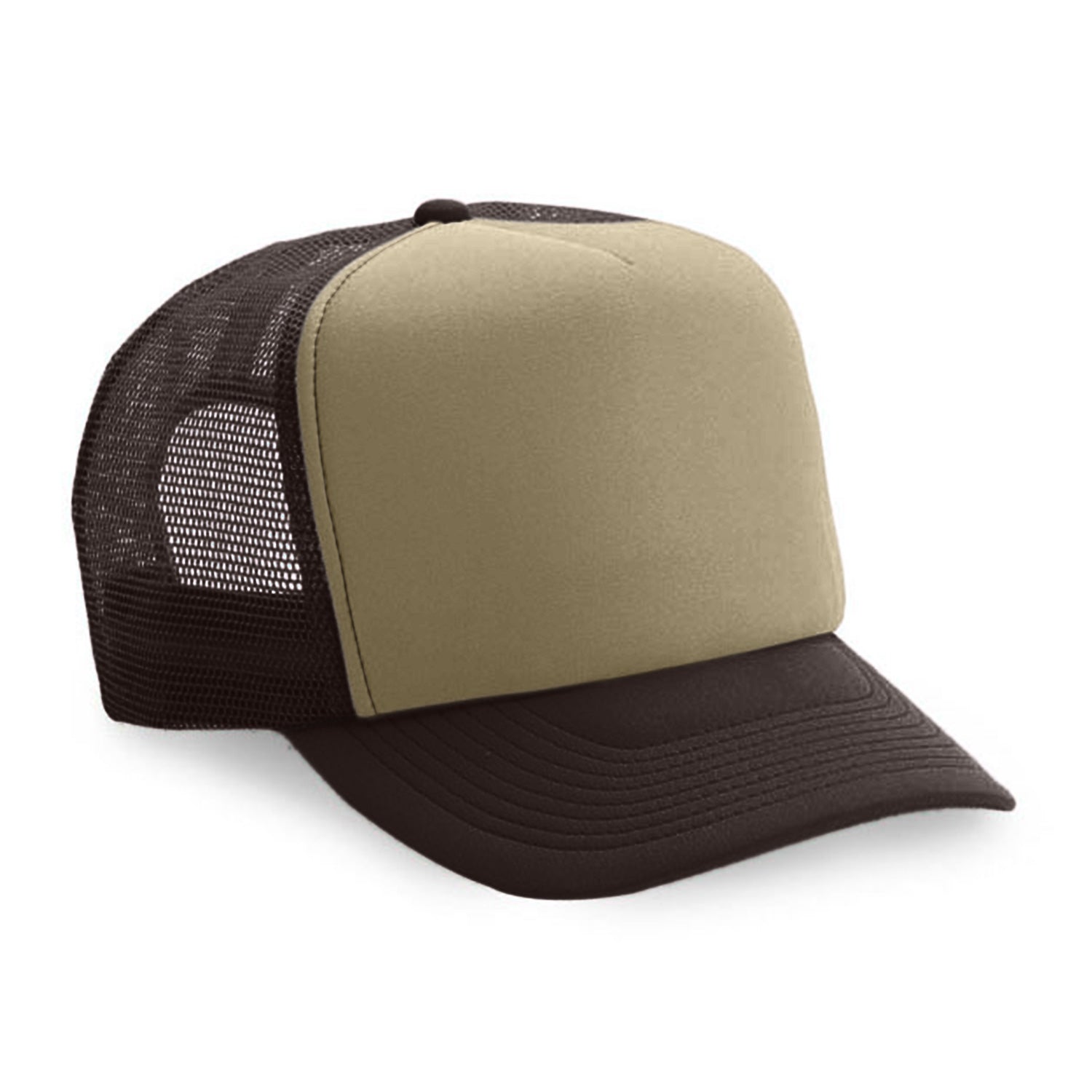 Cobra Cap Truck-5 5 Panel Trucker Foam/mesh - Beige Brown