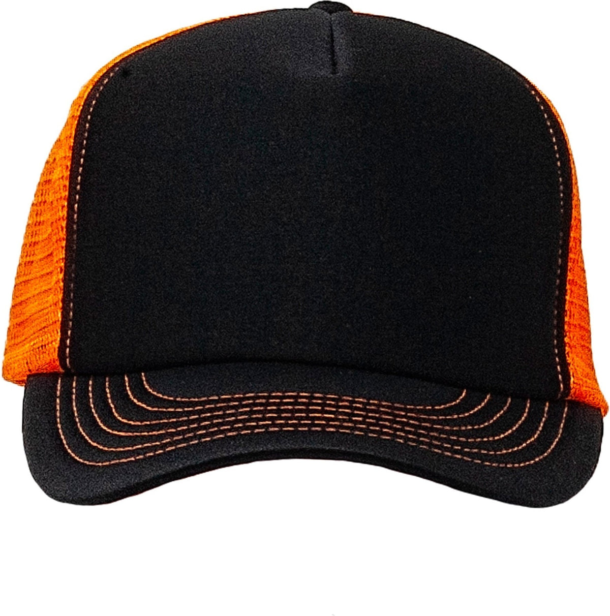Cobra Cap Truck-5 5 Panel Trucker Foam/mesh - Black Neon Orange