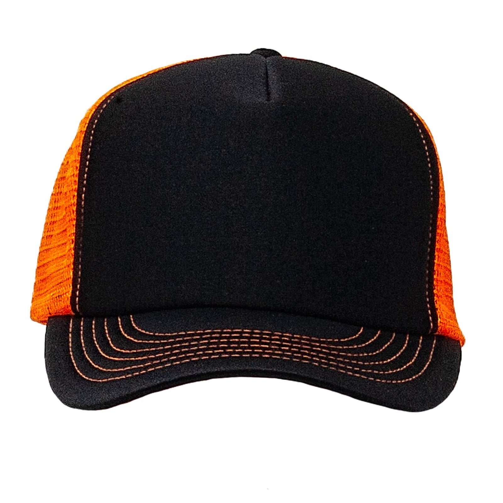 Cobra Cap Truck-5 5 Panel Trucker Foam/mesh - Black Neon Orange