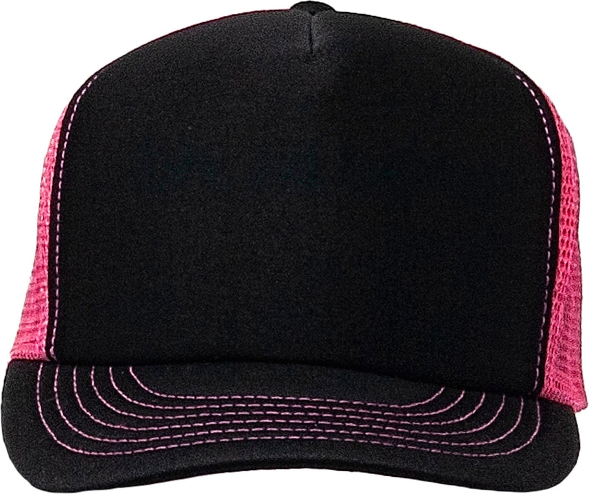 Cobra Cap Truck-5 5 Panel Trucker Foam/mesh - Black Neon Pink