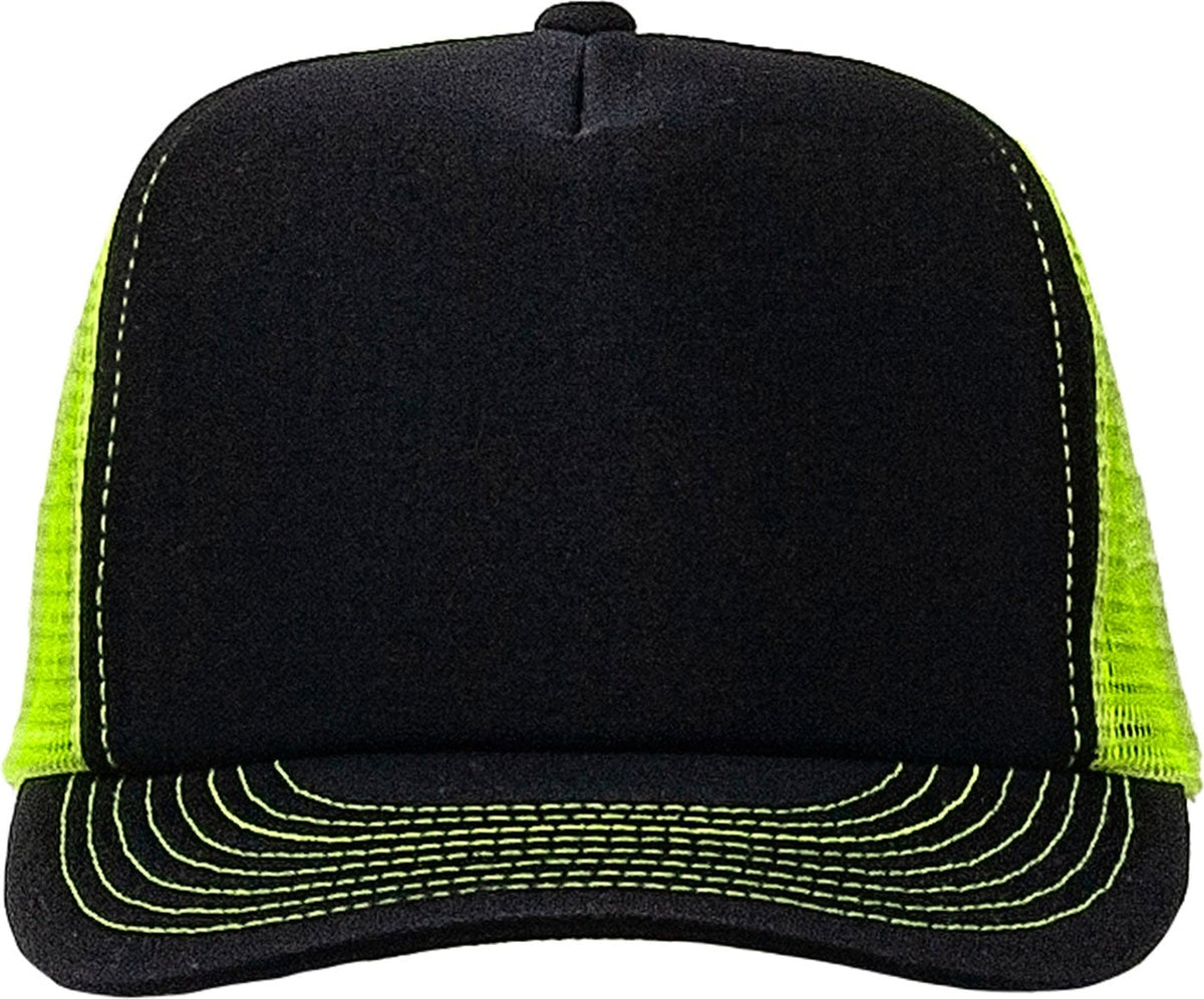Cobra Cap Truck-5 5 Panel Trucker Foam/mesh - Black Neon Yellow