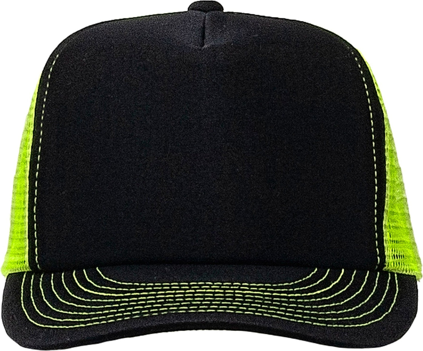 Cobra Cap Truck-5 5 Panel Trucker Foam/mesh - Black Neon Yellow