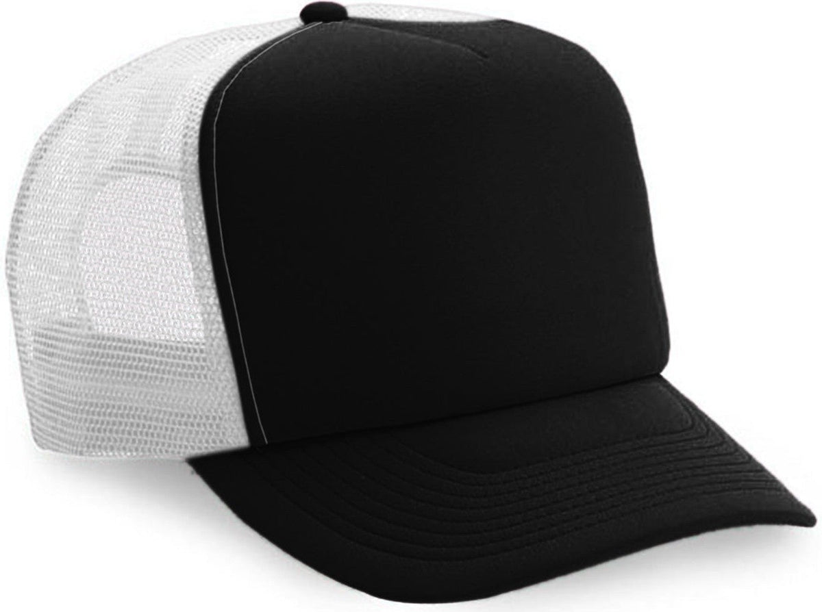 Cobra Cap Truck-5 5 Panel Trucker Foam/mesh - Black White
