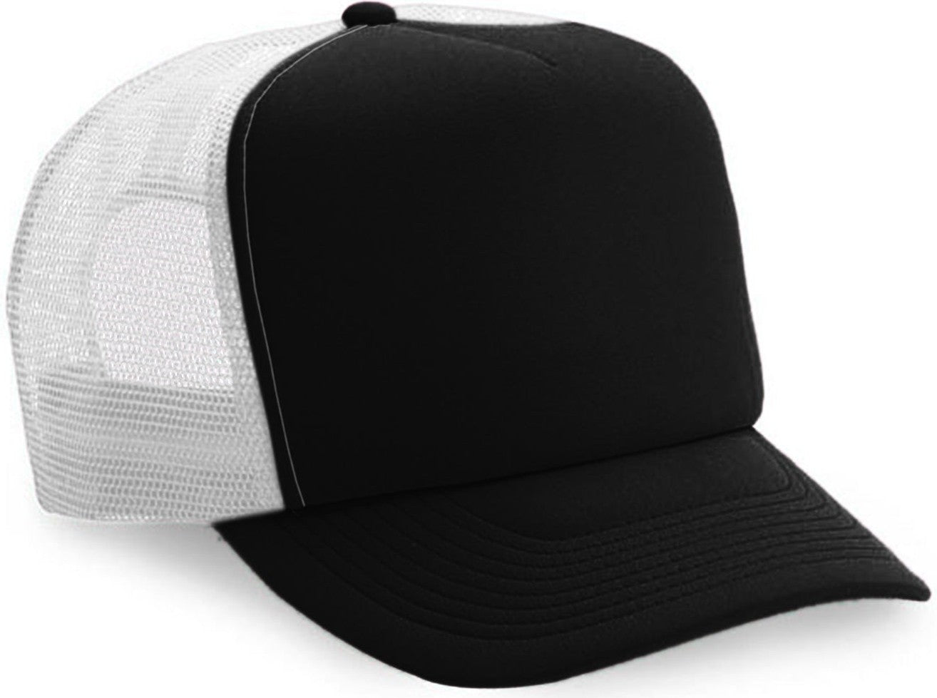 Cobra Cap Truck-5 5 Panel Trucker Foam/mesh - Black White