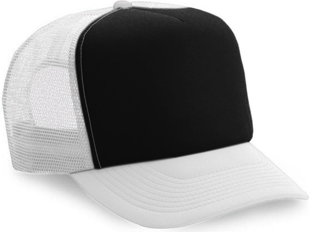 Cobra Cap Truck-5 5 Panel Trucker Foam/mesh - Black White
