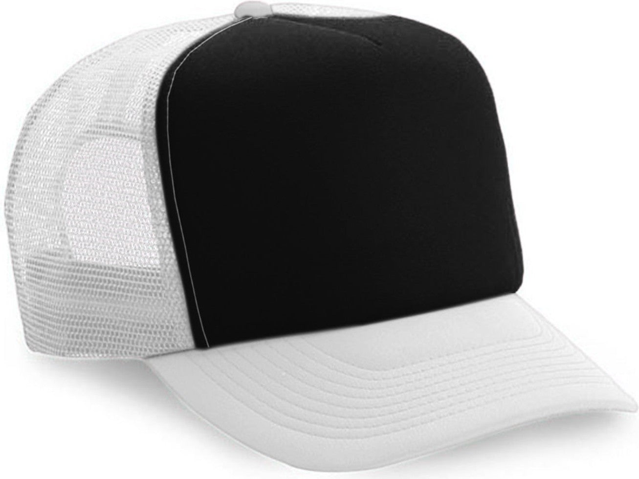 Cobra Cap Truck-5 5 Panel Trucker Foam/mesh - Black White