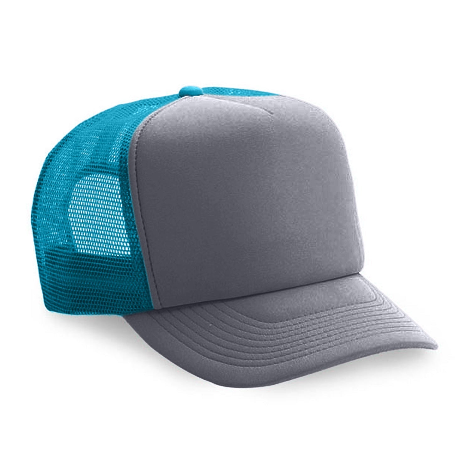 Cobra Cap Truck-5 5 Panel Trucker Foam/mesh - Charcoal Aqua