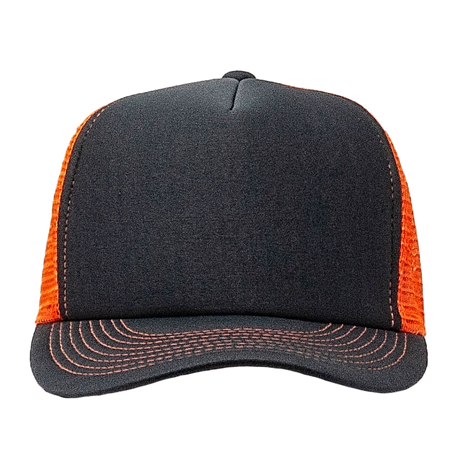 Cobra Cap Truck-5 5 Panel Trucker Foam/mesh - Charcoal Neon Orange