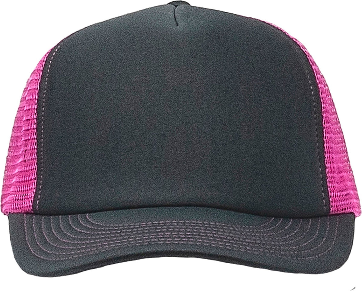 Cobra Cap Truck-5 5 Panel Trucker Foam/mesh - Charcoal Neon Pink