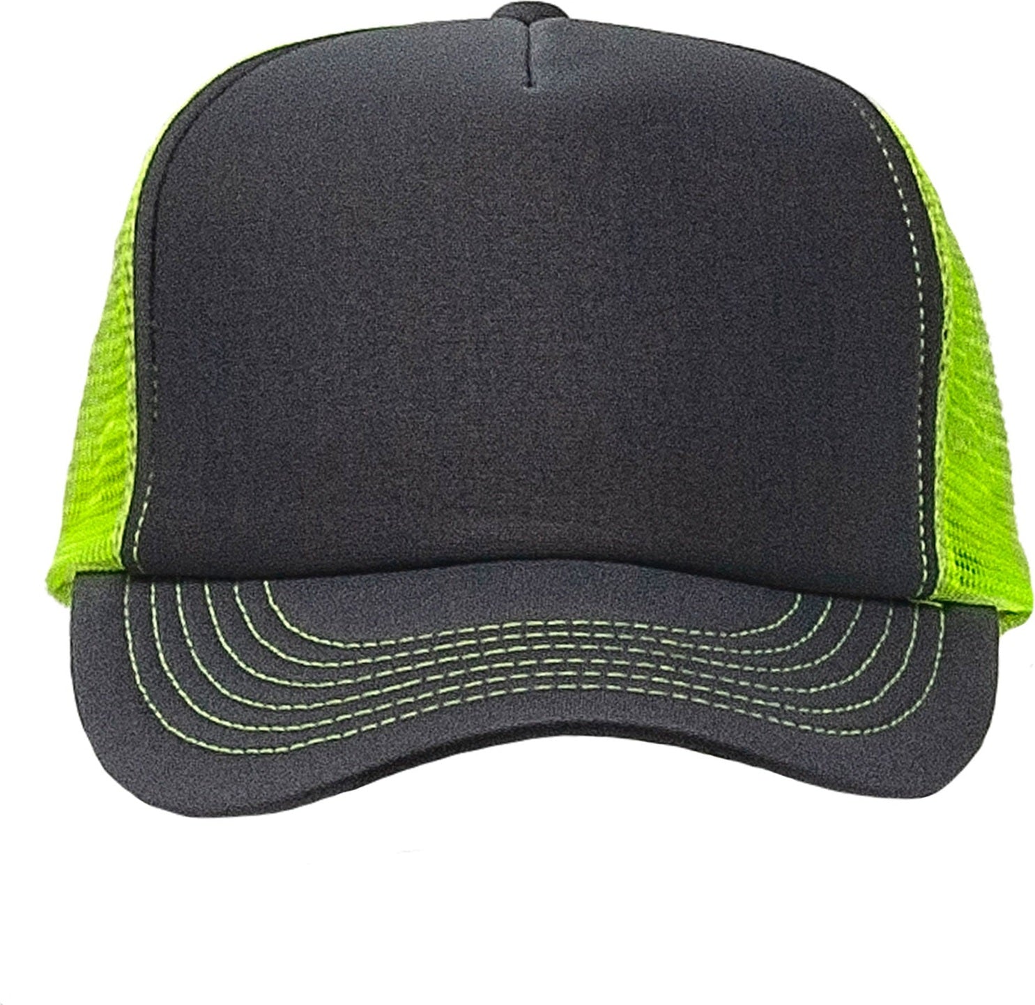 Cobra Cap Truck-5 5 Panel Trucker Foam/mesh - Charcoal Neon Yellow