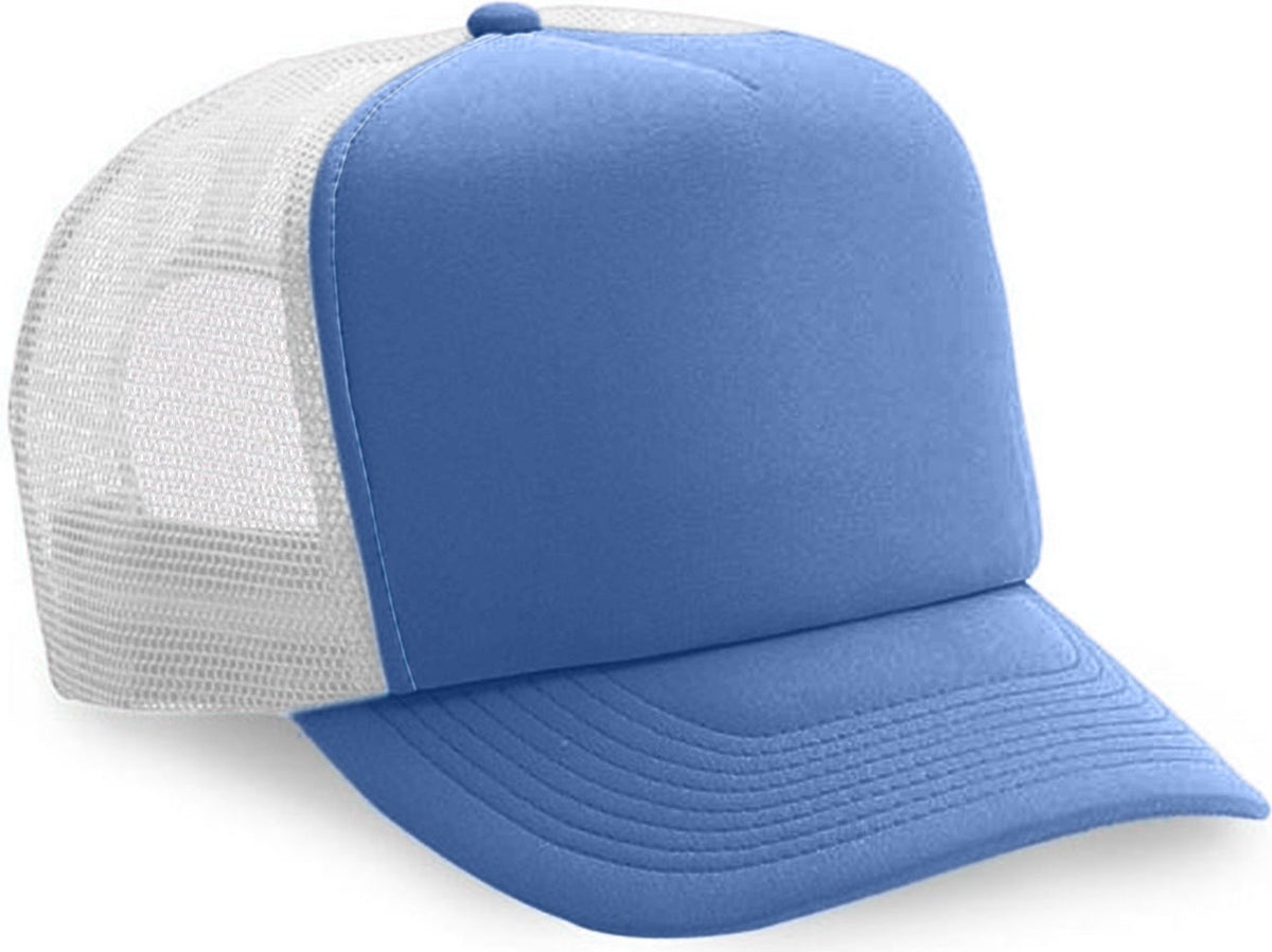 Cobra Cap Truck-5 5 Panel Trucker Foam/mesh - Columbia Blue White