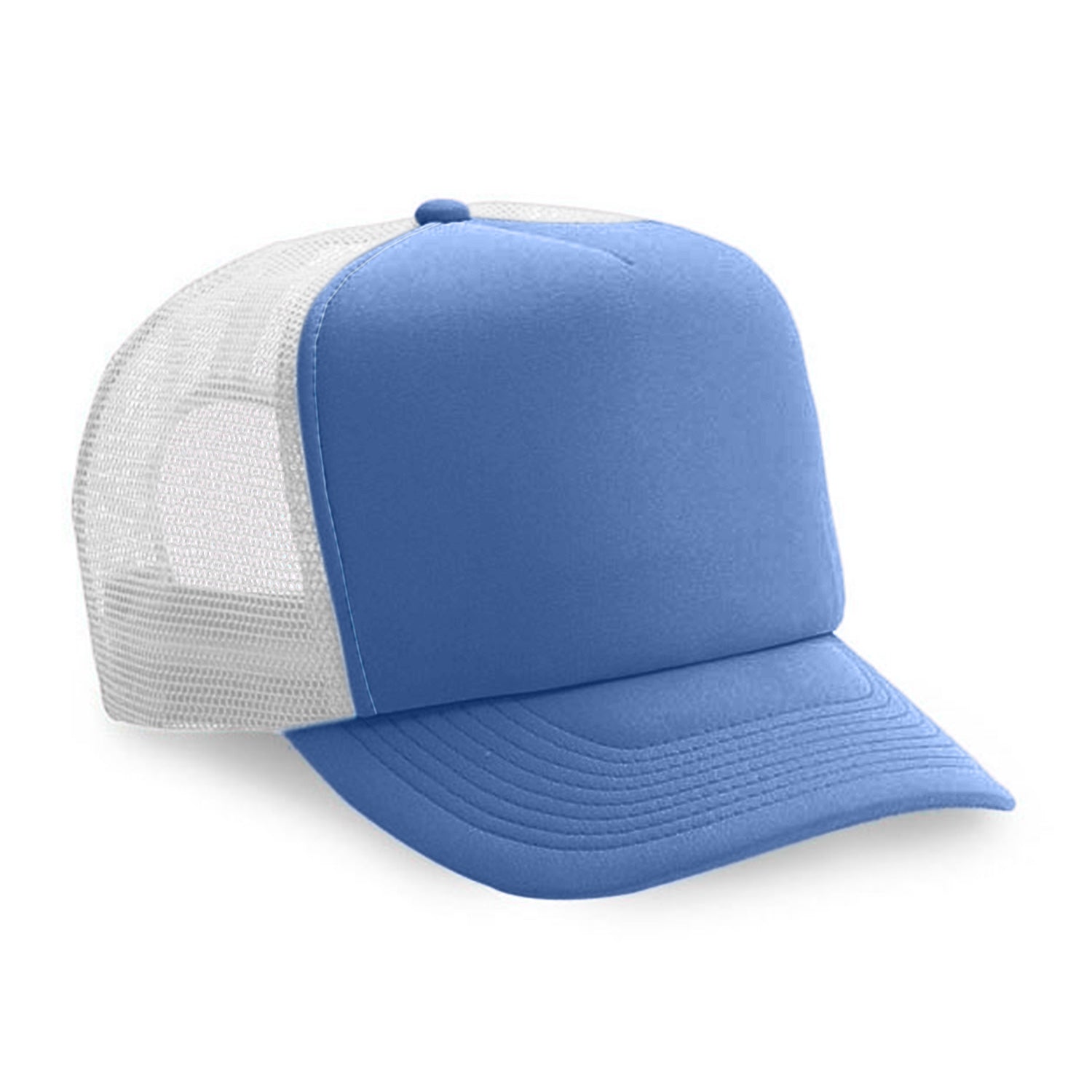 Cobra Cap Truck-5 5 Panel Trucker Foam/mesh - Columbia Blue White