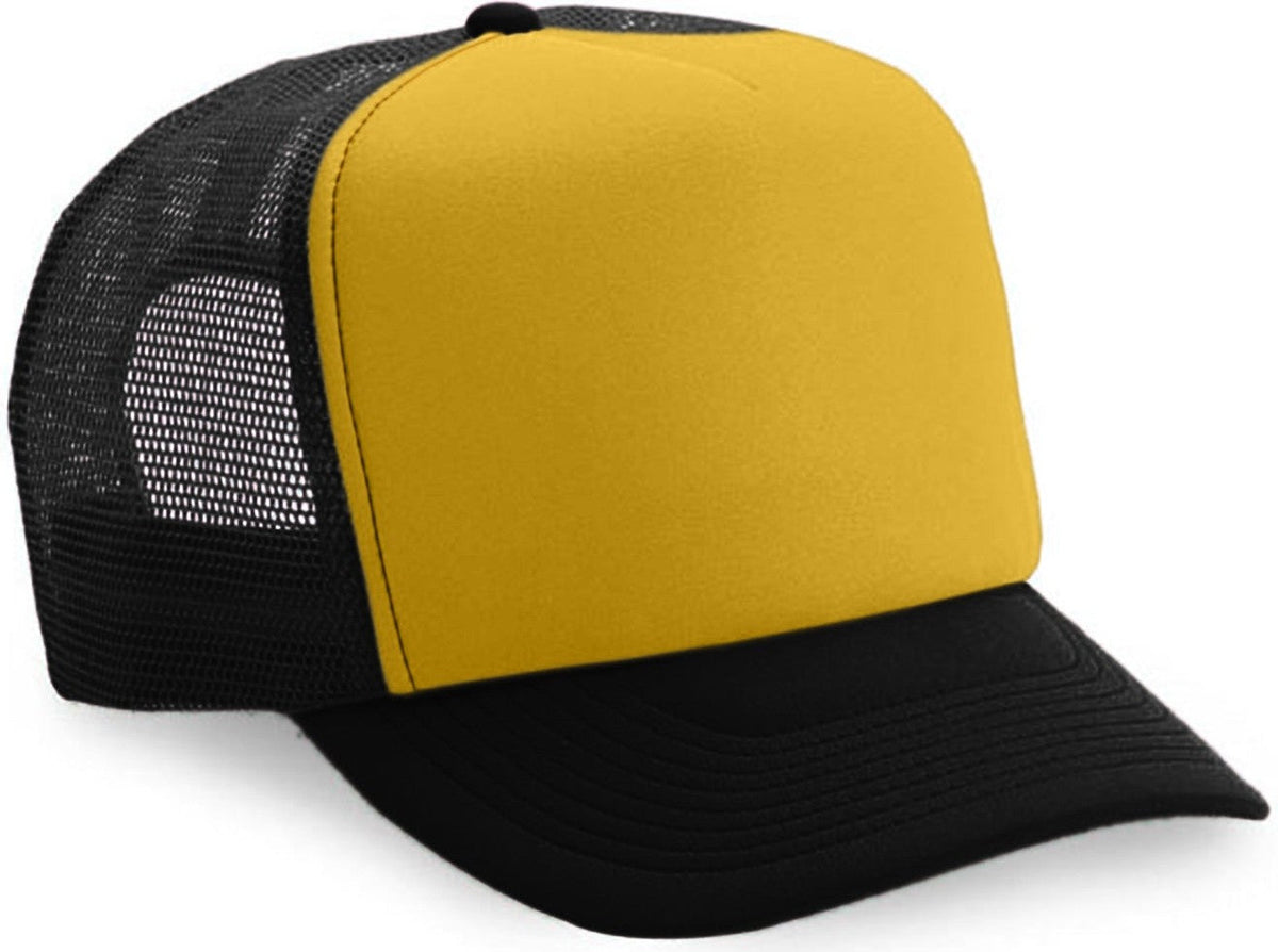 Cobra Cap Truck-5 5 Panel Trucker Foam/mesh - Gold Black