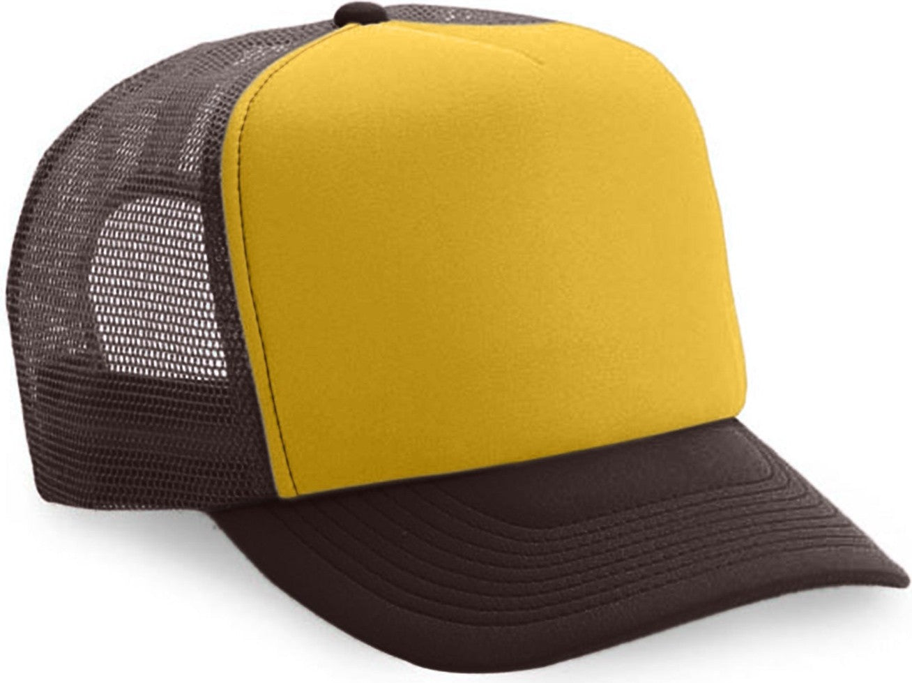 Cobra Cap Truck-5 5 Panel Trucker Foam/mesh - Gold Brown