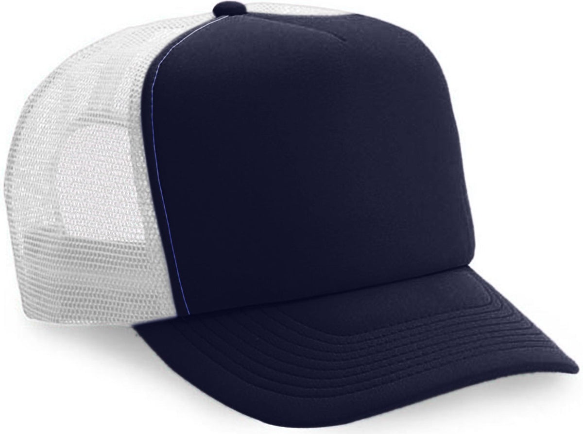 Cobra Cap Truck-5 5 Panel Trucker Foam/mesh - Navy White