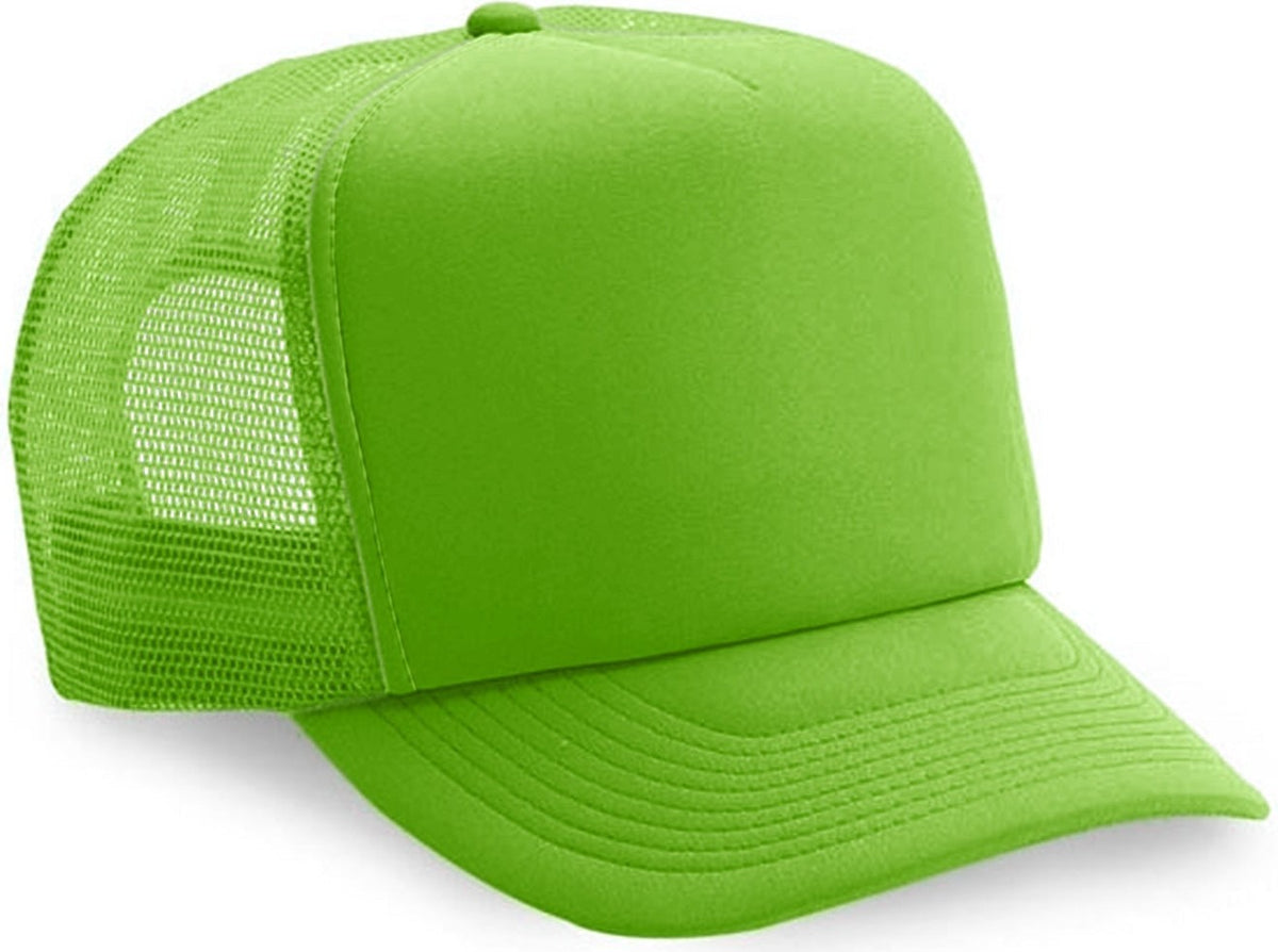 Cobra Cap Truck-5 5 Panel Trucker Foam/mesh - Neon Green
