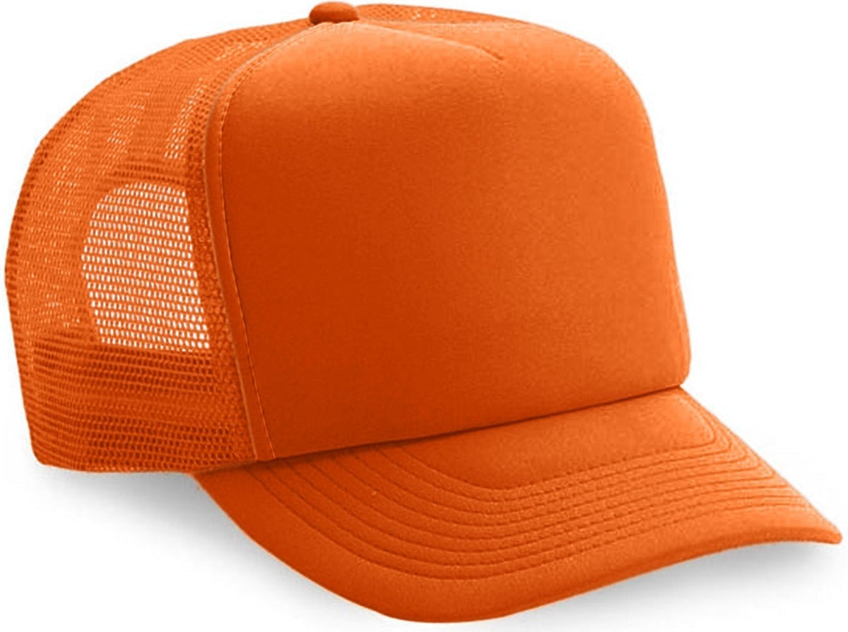 Cobra Cap Truck-5 5 Panel Trucker Foam/mesh - Neon Orange