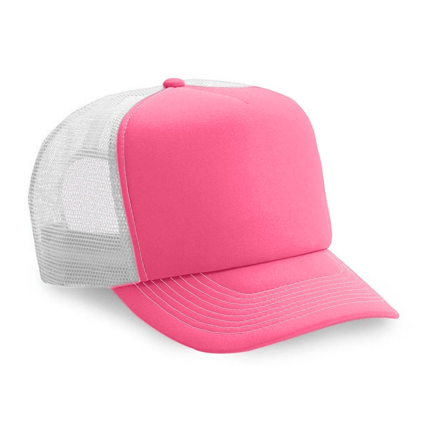 Cobra Cap Truck-5 5 Panel Trucker Foam/mesh - Neon Pink White