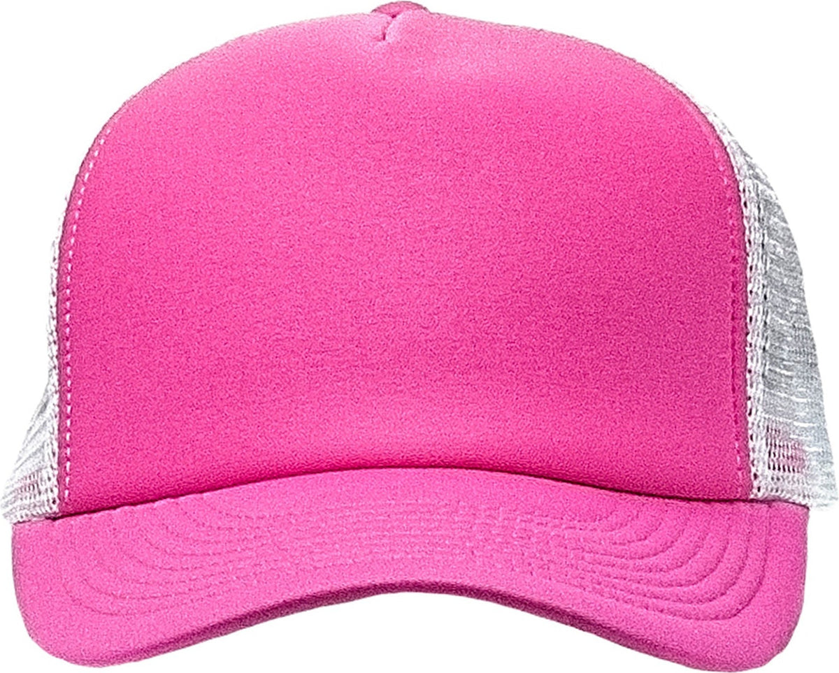 Cobra Cap Truck-5 5 Panel Trucker Foam/mesh - Neon Pink White