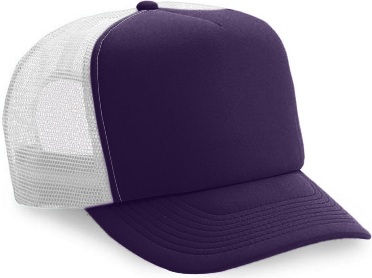 Cobra Cap Truck-5 5 Panel Trucker Foam/mesh - Purple White