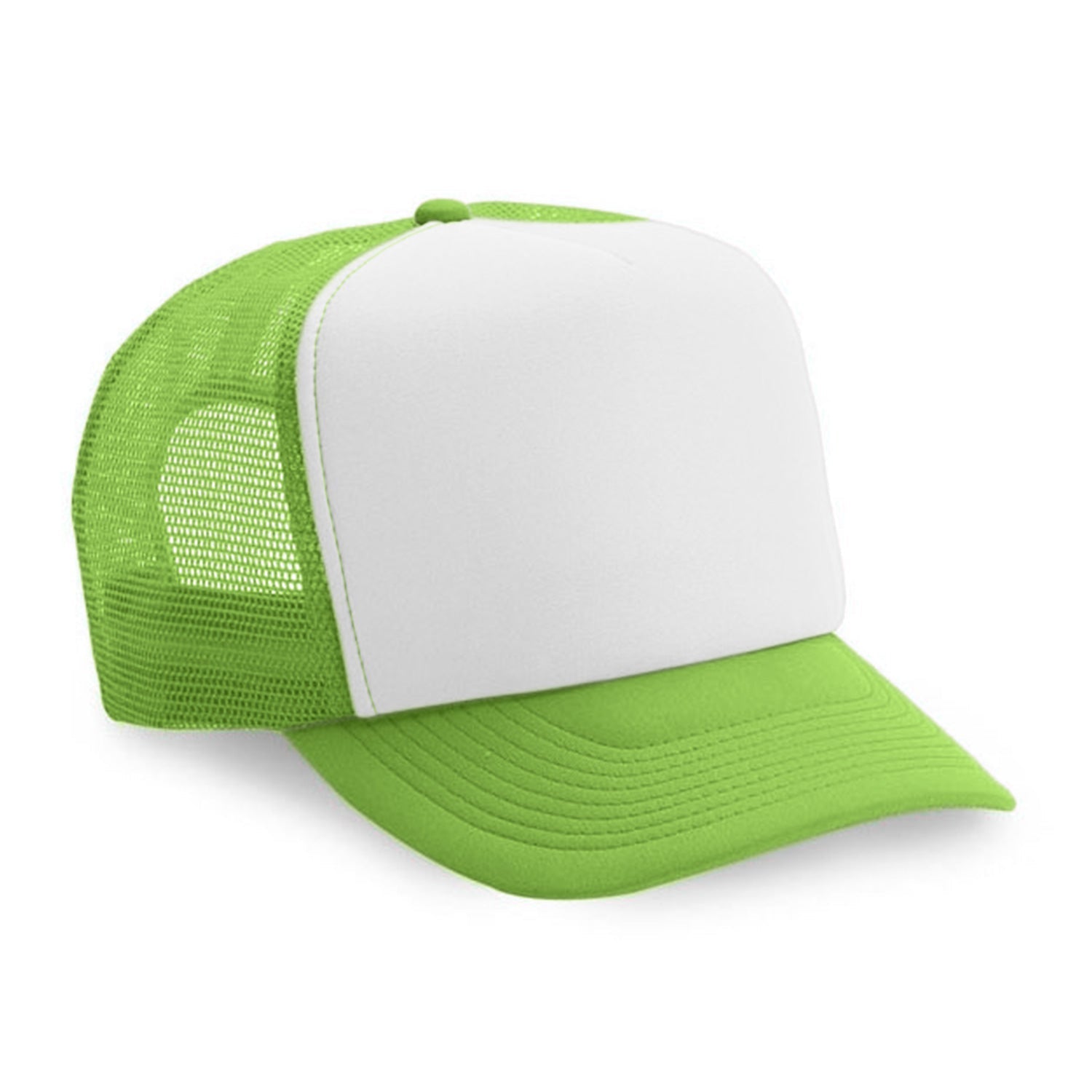 Cobra Cap Truck-5 5 Panel Trucker Foam/mesh - White Neon Green