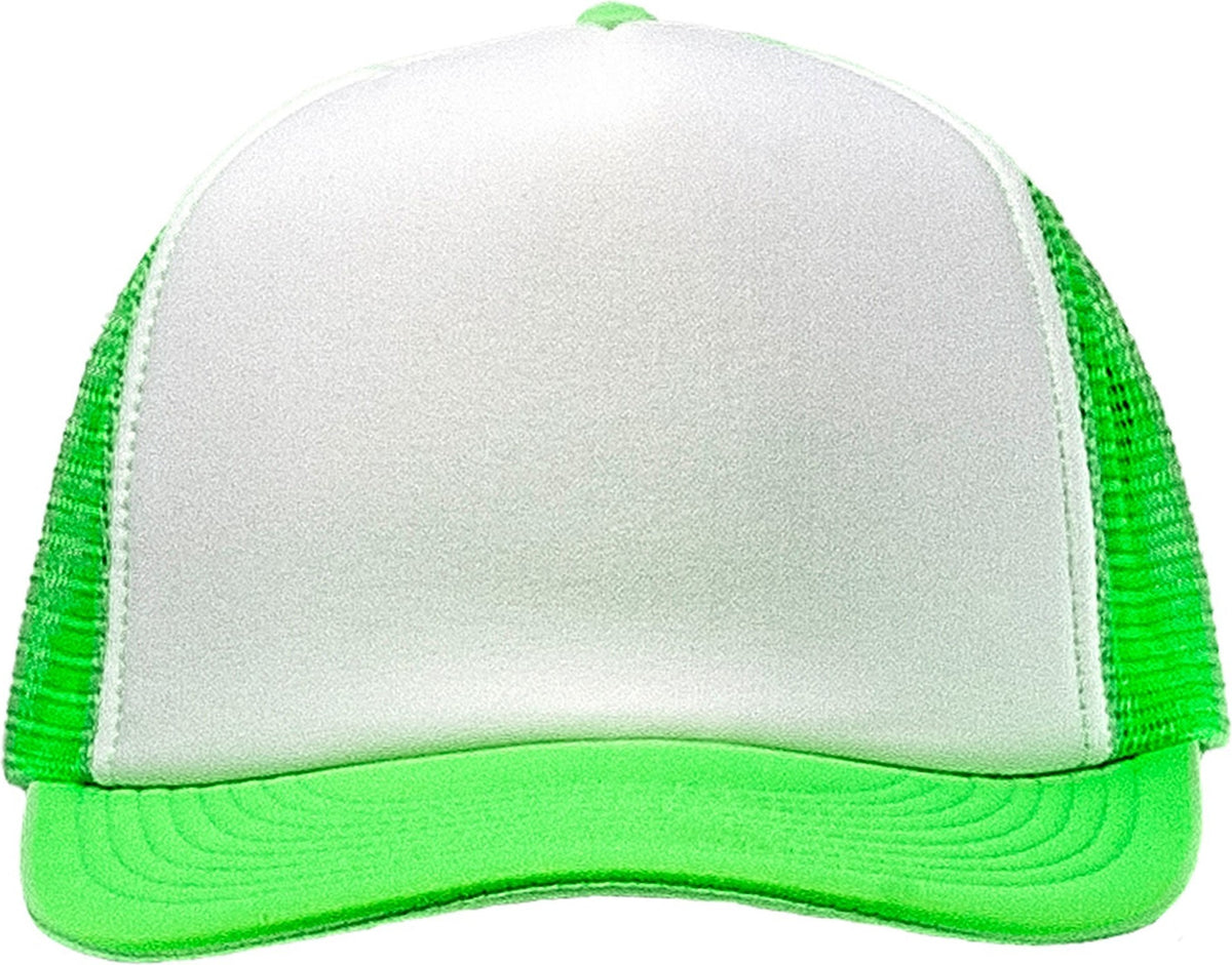 Cobra Cap Truck-5 5 Panel Trucker Foam/mesh - White Neon Green