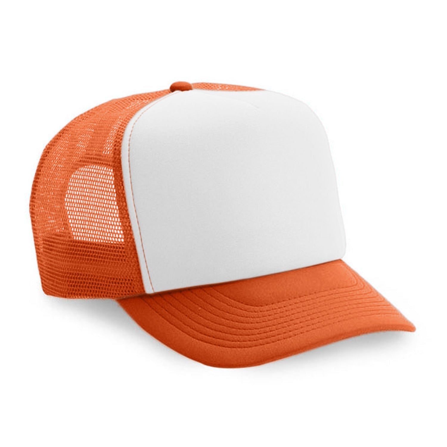 Cobra Cap Truck-5 5 Panel Trucker Foam/mesh - White Neon Orange
