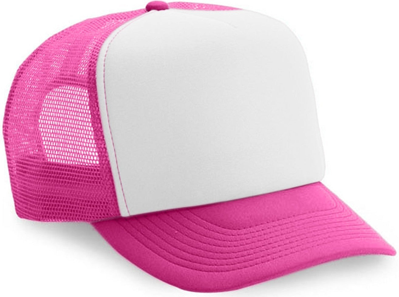 Cobra Cap Truck-5 5 Panel Trucker Foam/mesh - White Neon Pink