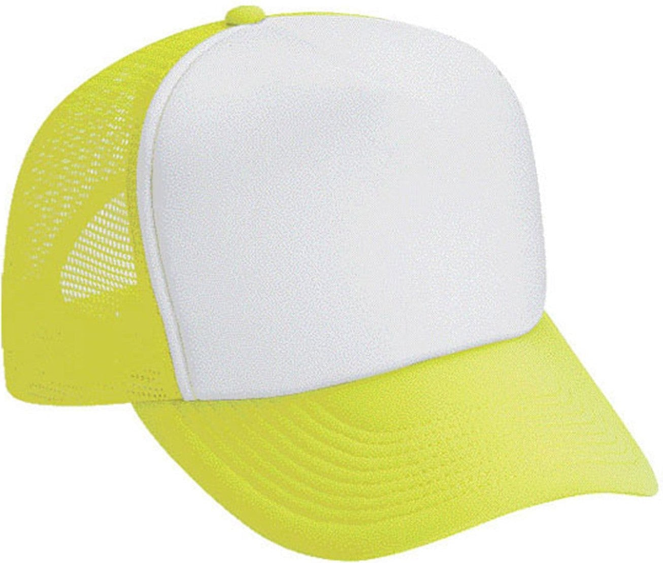 Cobra Cap Truck-5 5 Panel Trucker Foam/mesh - White Neon Yellow