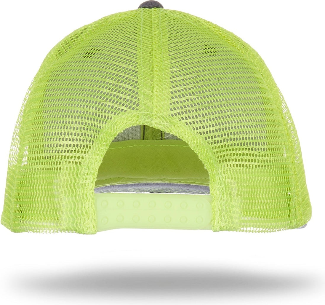 Cobra Cap Truck-6 6 Panel Trucker Twill/mesh - Charcoal Neon Yellow