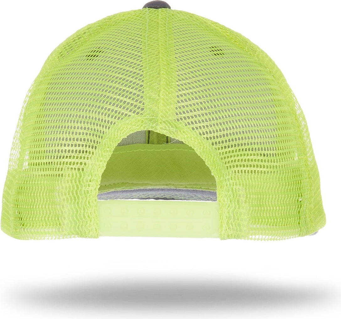 Cobra Cap Truck-6 6 Panel Trucker Twill/mesh - Charcoal Neon Yellow