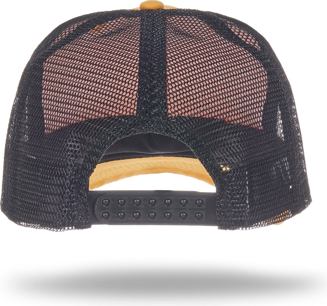 Cobra Cap Truck-6 6 Panel Trucker Twill/mesh - Gold Black