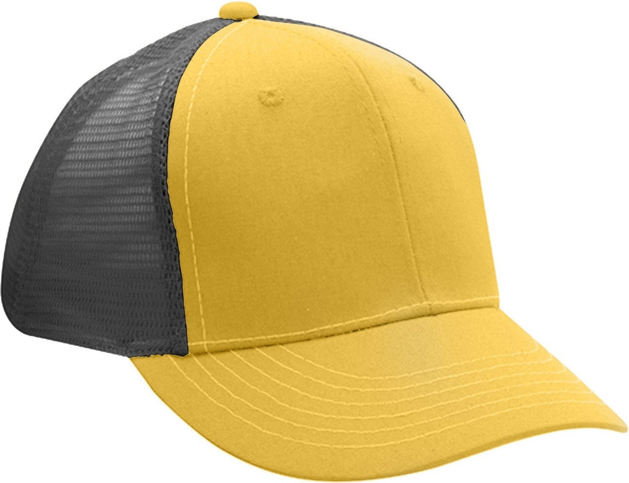 Cobra Cap Truck-6 6 Panel Trucker Twill/mesh - Gold Black