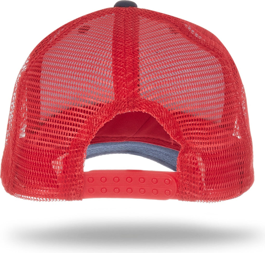 Cobra Cap Truck-6 6 Panel Trucker Twill/mesh - Navy Red