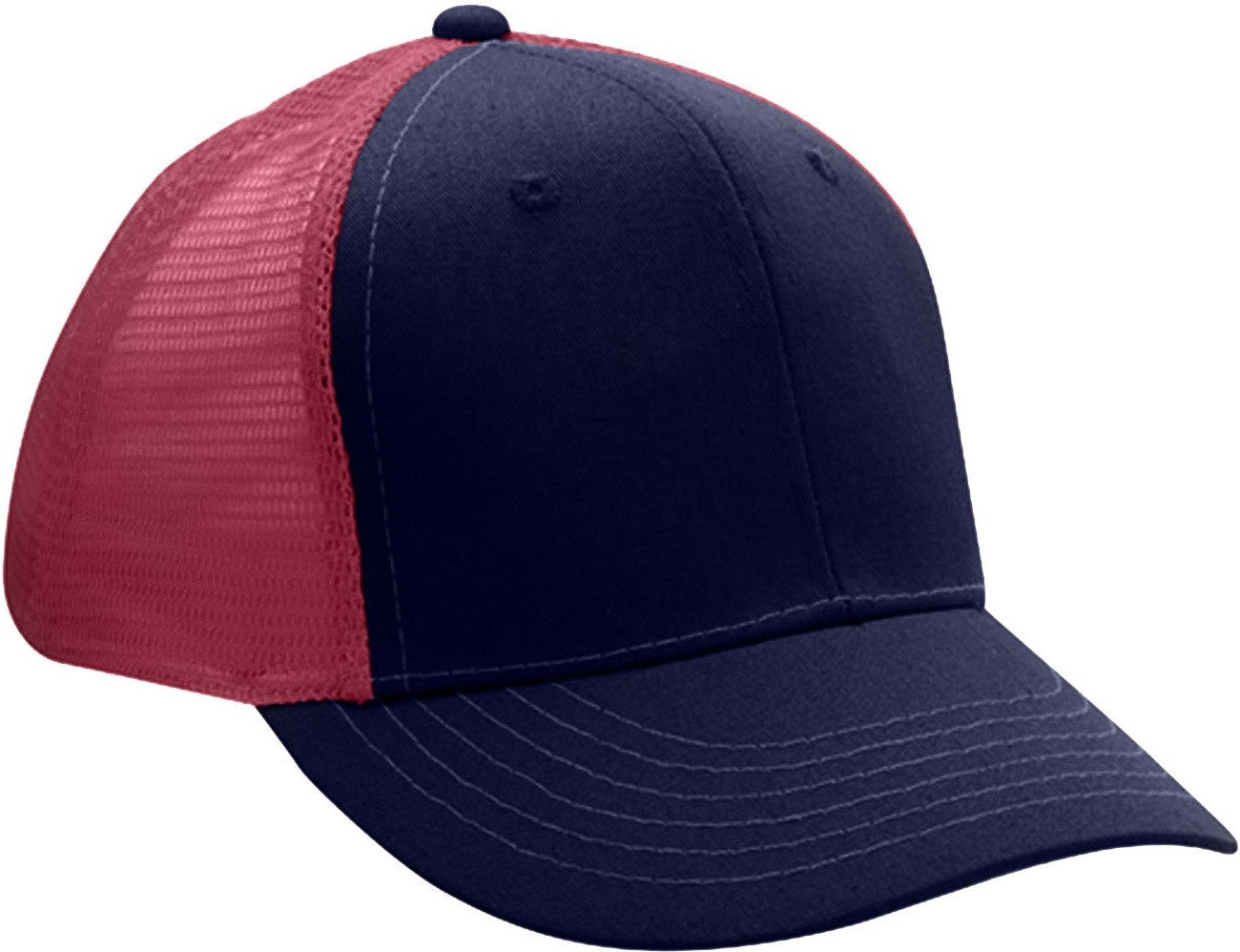 Cobra Cap Truck-6 6 Panel Trucker Twill/mesh - Navy Red
